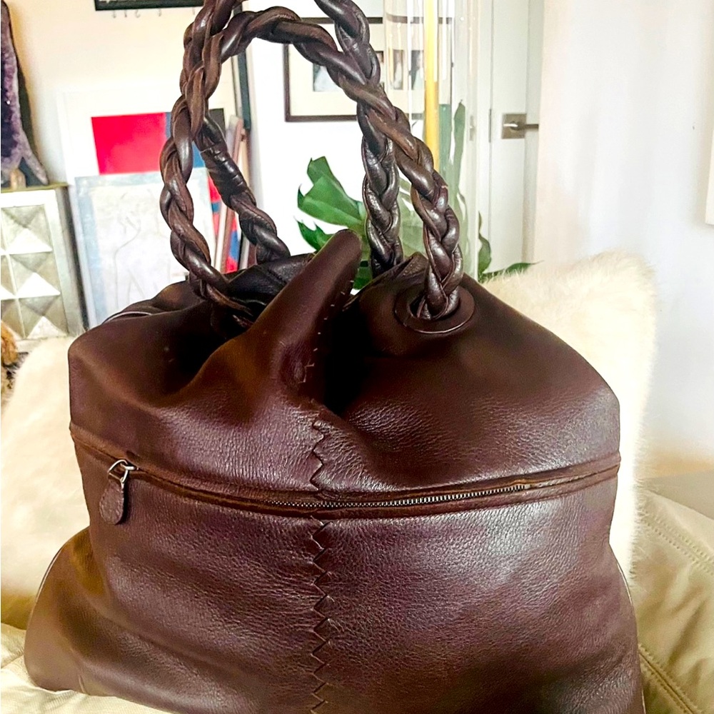 Bottega Venetta brown leather hobo bag